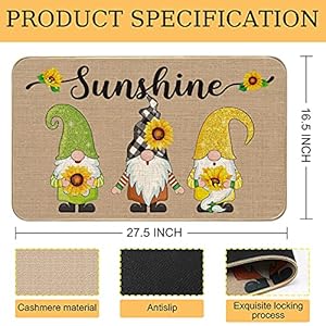 Nuanchufallwelcomedecorativedoormat275x165gnomewelcomematssunflowernonslipgnomefalldoormatautumnharvestthanksgivingfloorwashableentrymatforseasonalhomedecoration Urban Country Home Decor Nuanchu fall welcome decorative doormat 275 x 165 gnome welcome mats sunflower non slip gnome fall door mat autumn harvest thanksgiving floor washable entry mat for seasonal home decoration urban country home decor