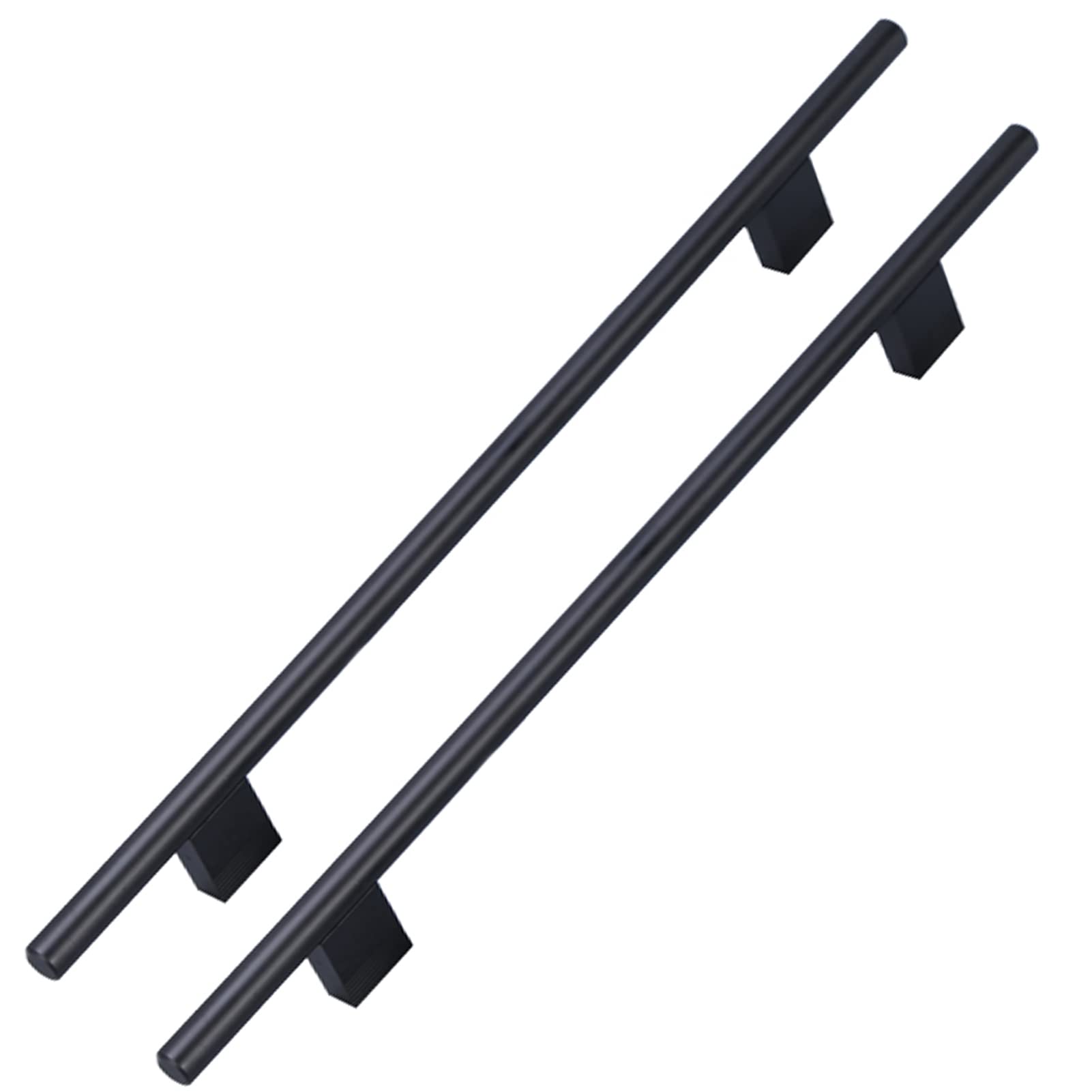 Niusabou One Color Bow Pulls Door Handles, Kitchen Cupboard Handle 2 Pack Black Aluminum Multiple Sizes(Hole Distance 224Mm)