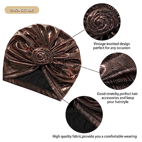 Image of KYNARI Turban Head Wraps for Women, Pretied Stretch Bonnet Hair Wrap | African Knot Turban Hats Pre Twist Headwear Soft Head Scarf Elastic and Breathable Head Covering Cancer Caps for Black Women