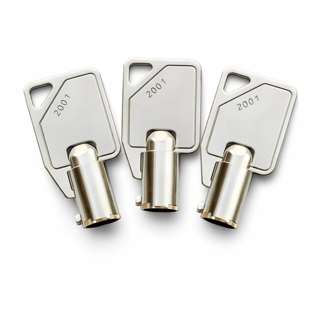 3-Pack 2075 Tubular Replacement Keys Cut to Code 2001–2100 Compatible with for Sentry Safe, Round Barrel Key Type
