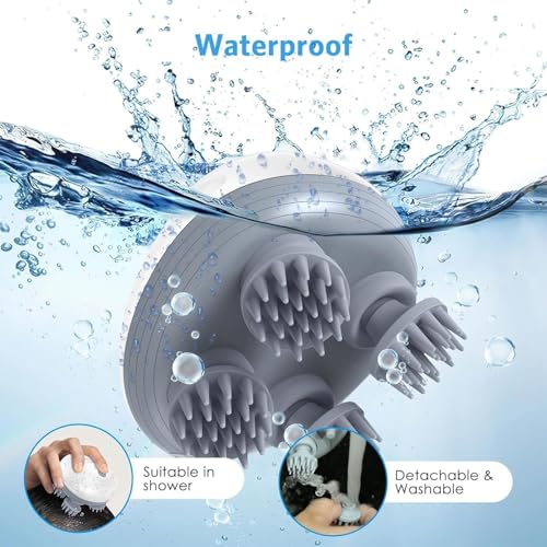 Image of Head Massager for Scalp | Electric Kneading Handheld & Rechargeable Head Massager Device for Full Body Massage, Deep Relaxation, Portable Scratcher Use, and Daily Hair & Scalp Care Support