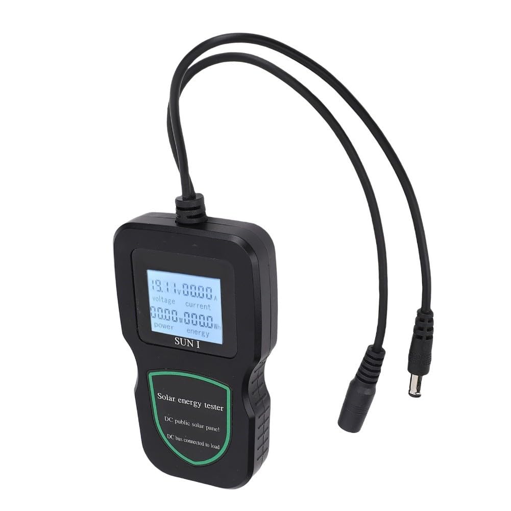Tester portatile per pannelli solari per sistemi fotovoltaici Mppt - multimetro 60V 20A con display LCD, monitoraggio Rl-Time Pmax, morsetto batteria incluso