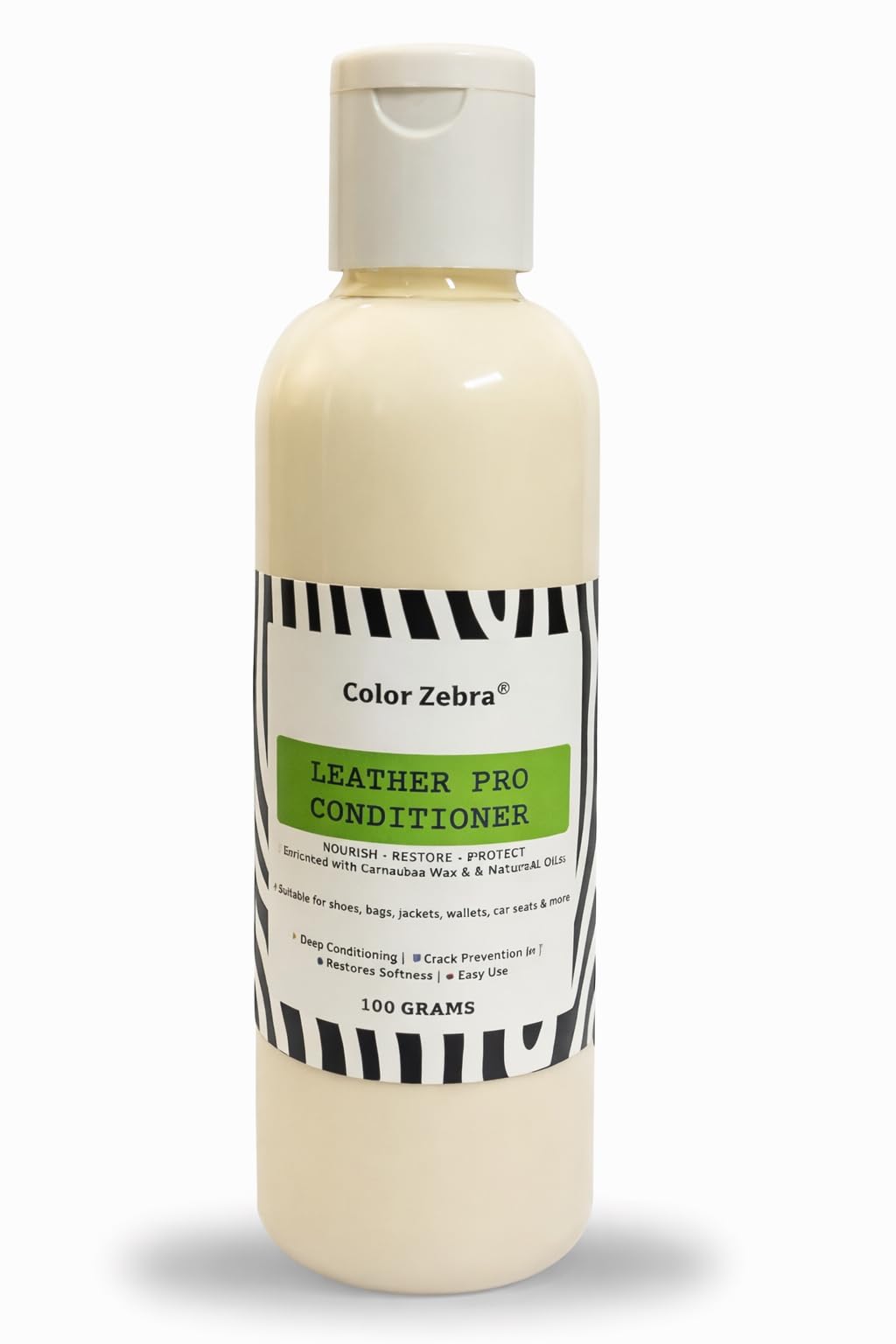 Color Zebra® Leather Pro Conditioner for Shoes, Bags, Jackets & Car Seats – Deep Nourishment & Shine Boost | Crack Prevention | Softness Restore Enriched with Carnauba Wax & Leather Oils – 100 G-picture-31