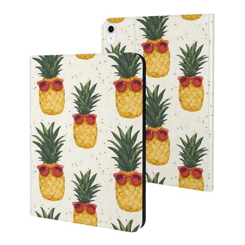 Housse iPad 10e génération fine et légère à motif ananas pour le bureau et les voyages