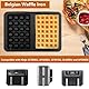 2 Stück Heißluftfritteuse Zubehör, Silikon Belgische Waffelform für Ninja AF300EU, AF400EU, AF451EU, AF500DE, SL400EU, Wiederverwendbar Dual Zone Heißluftfritteuse Zubehör für Air Fryer Zubehör