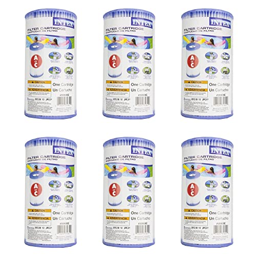 (Pack of 6) Intex 29000E/59900E Easy Set Pool Replacement Type A or C Filter Cartridge
