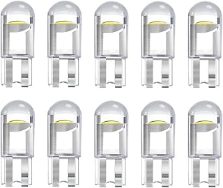 158 LED Bulb W5W 2825 168 192 194 T10 Wedge Light Bulbs 12V Cool White for Car Side Marker Lights Dome Map Door Courtesy License Plate 0.5W 10-Pack