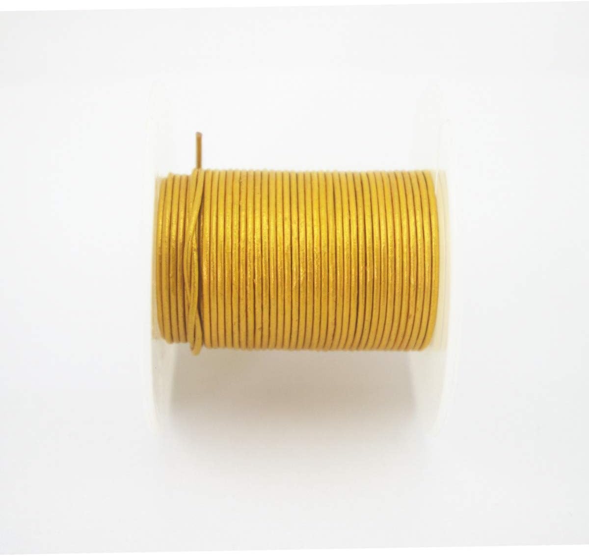 Glory Qin Soft Round Genuine Jewelry Leather Cord Leather Rope Beading String (1mm, Gold)