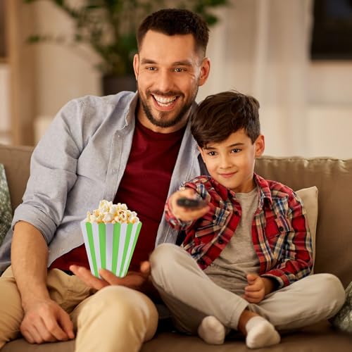 Image of 50 Pcs Popcorn Boxes Mini Paper Popcorn Box Cardboard Popcorn Container for Party Disposable Snack Candy Popcorn Bags Popcorn Holder for Movie Nights Birthday Wedding (Light green,White)