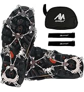 AYAMAYA Upgraded 24 Spikes Crampons Ice Cleats for Shoes and Boots - Antislip Stainless Steel Sno...