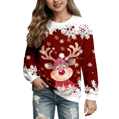 Mädchen Weihnachtspullover Merry Christmas Sweatshirt Lustig...