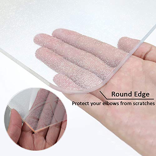 Aisakoc Transparante bureauonderlegger, antislip, ronde randen, pvc, mat materiaal, bureaumat voor bureau- en… - Image 5