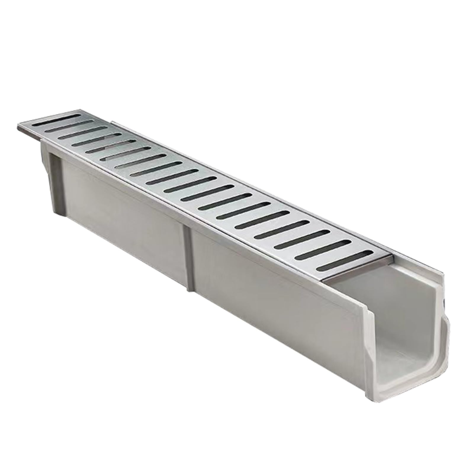Zewnętrzny liniowy system D inless stalowy ruszt wykop odpływ żywica D wykop miska deszczowa do Ga & Gar (szer. 10 cm x wys. 10 cm)