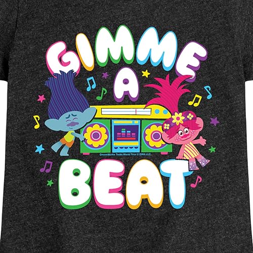 Trolls - Gimme A Beat Branch and Poppy - Toddler & Youth Girls Short Sleeve Graphic T-Shirt3