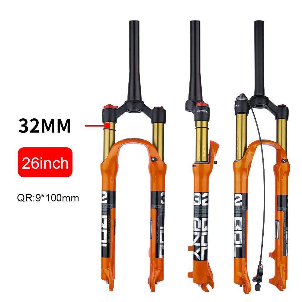 Forcella MTB 1 PCS MTB della Bicicletta Forcella in Lega di Magnesio Sospensioni Pneumatiche 26 27.5 29 Pollici 32 HL RL100mm Bike Forcella Blocco for Il Ciclismo Accessori