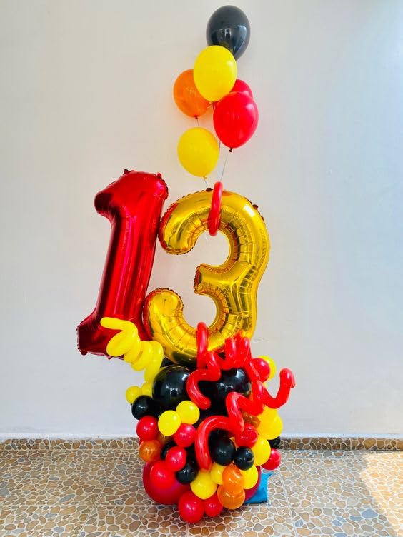 Image of Red Number 1 Balloon 40 Inch, 1st Birthday Balloon First Birthday Decorations, Shiny Red Party Supplies