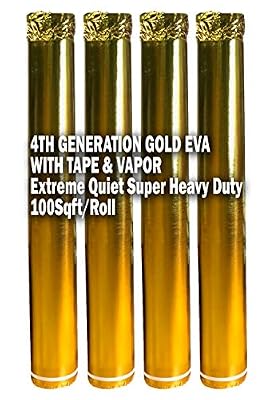 400SQFT AMERIQUE 4TH Generation High-Density Luxury Gold 2.5MM Thick EVA Foam Flooring Underlayment Padding with Tape & Vapor Barrier, Elasticized Closed-Cell Technology (Model: 691322312041)