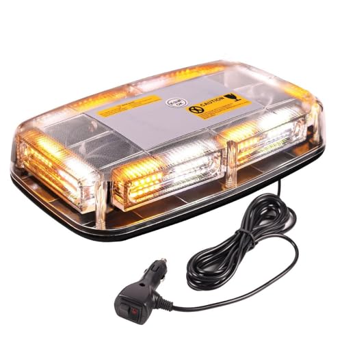 High Bright 72 LED Emergency Strobe Lights,Roof Top Emergency Hazard Warning Flashing Beacon Light Bar with Magnetic Base and 16.4 ft Straight Cord for 12-24V Snow Plow,Trucks