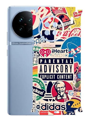Image of AtOdds - VIVO X90 Mobile Back Skin Sticker - Lamination - Rear Screen Guard Protector Film Wrap (Coverage - Back+Camera+Sides) (Design - Explicit Graffiti)