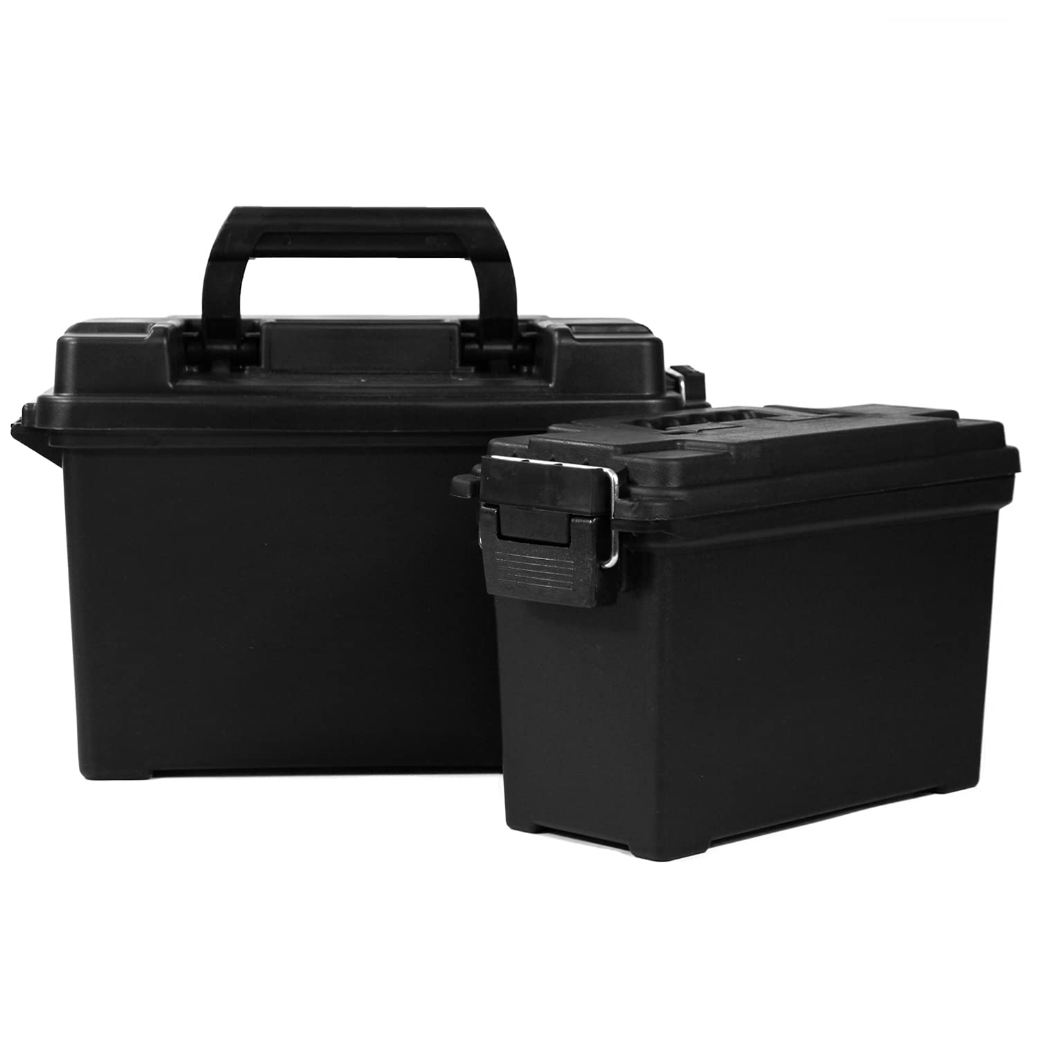 Guguluza Black Ammunition Box Ammo Storage Can Plastic Combo 2 Pack