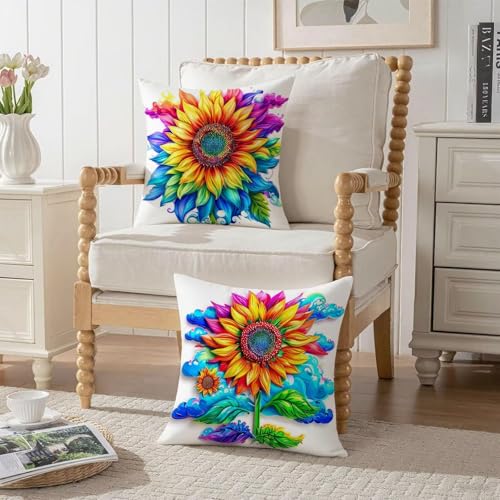 Housses coussin 65x65 imperméables double face avec fermeture éclair invisible | Lot de 2 - 4