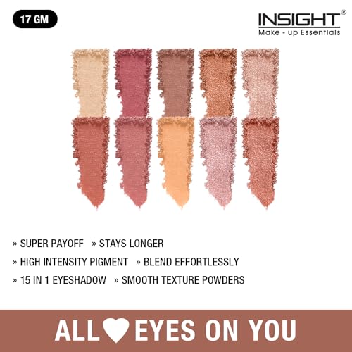 Insight Cosmetics 15 Color All Eyes On You Eyeshadow|Matte|Shimmer|Beginner Friendly & Long Lasting Eye Shadow Palette|Long Wearing And Easily Blendable Eye Makeup Palette, MK04 - Image 6