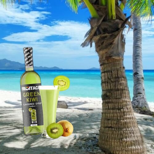 Image of Fruitaco Kiwi Syrup, 750ml Bottle | Non Alcoholic | Suitable for Cocktails, Mocktail, Drinks, Juices, Beverages and More | Non Alchoholic Mix