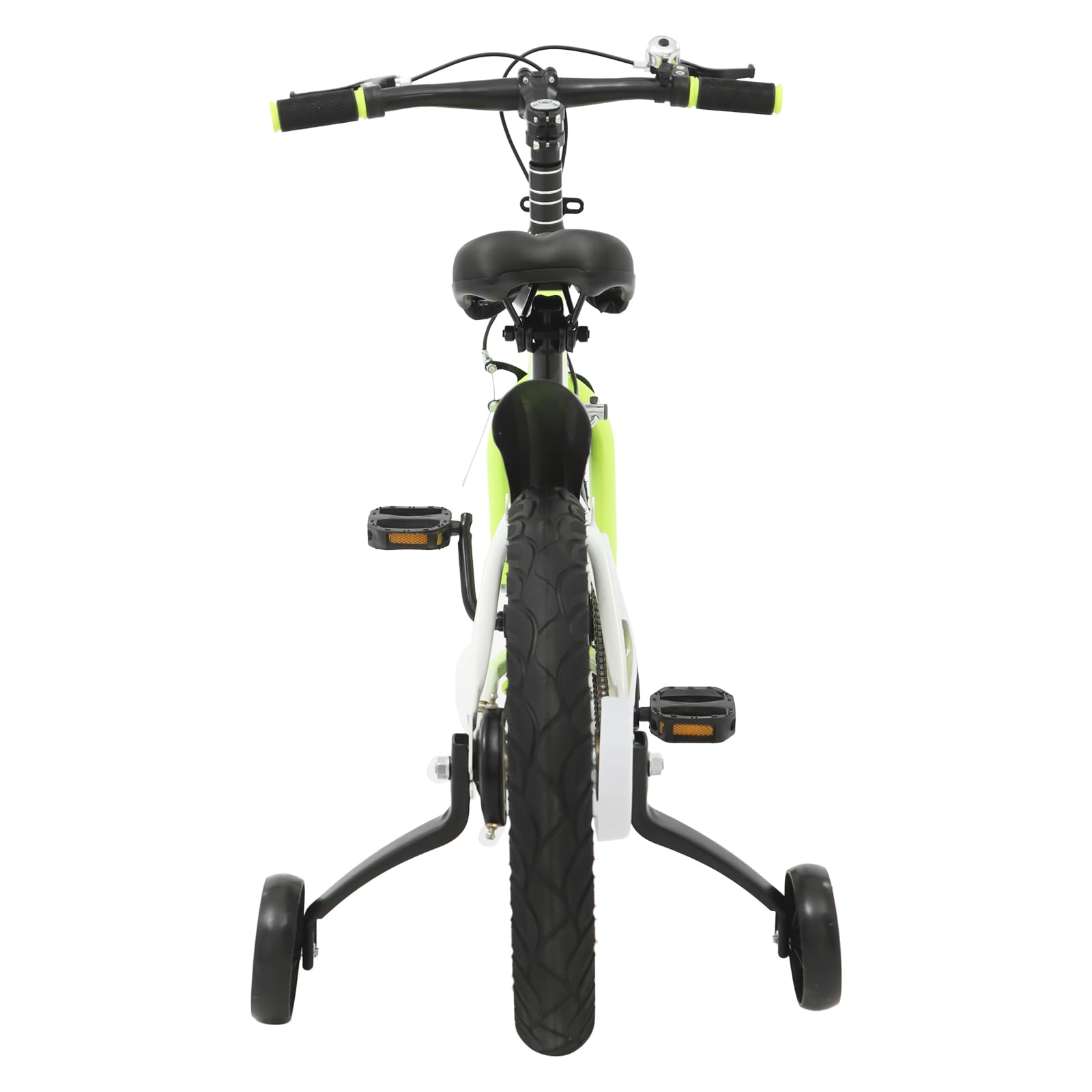 Clevenger Vélo 16 Pouces Jaune – Freins à étrier Avant Et Maintien Arrière – Roues Stabilisatrices – Garde-boue – Pédales Antidérapantes – Pour Enfants 5-8 Ans (95-115 Cm)