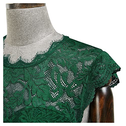 Image of MISSMAY Women's Retro Floral Lace Sleeveless Formal Wedding Long Dress