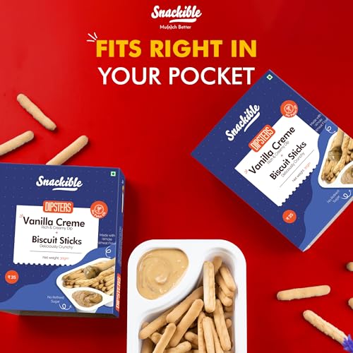 Image of Snackible Assorted Mini Dipsters (Pack Of 6) | Pistachio, Hazelnut, Chocolatey, Butterscotch, Caramel, Vanilla Creme | Baked | Healthy Snack | No Palm Oil | No Refined Sugar | Sweetened with Jaggery | Made with Whole Wheat | Chip & Dip | Travel Friendly