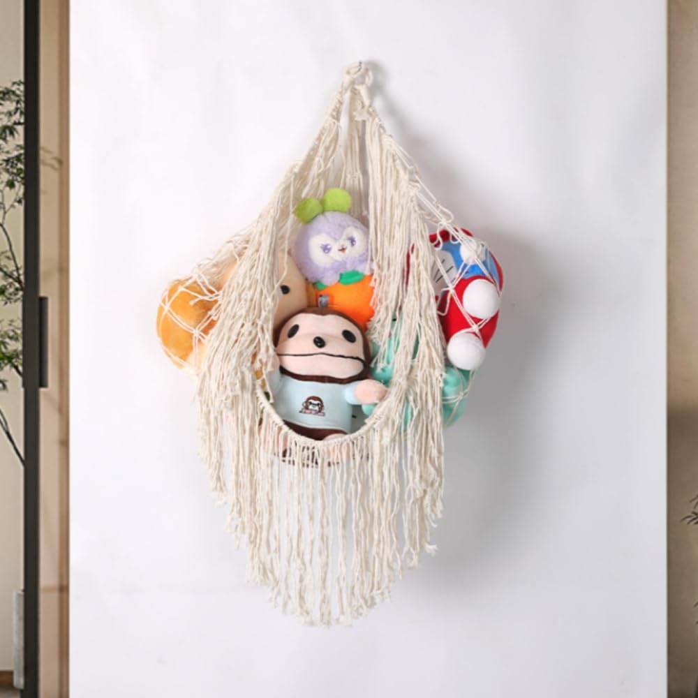 Hamac de Rangement pour Peluches, Sac en Filet Suspendu pour Jouets