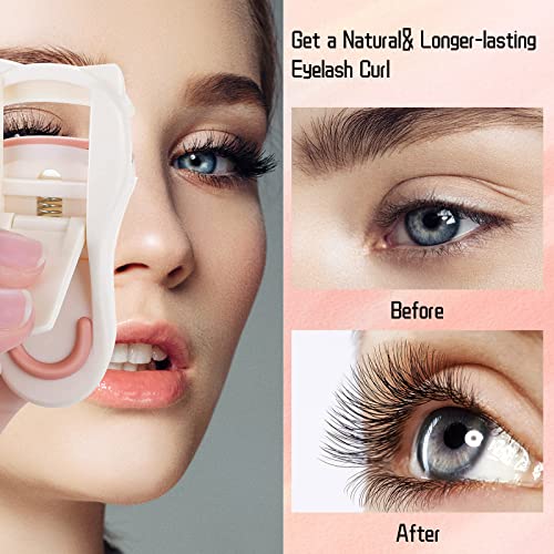 Mini Cat Claw Eyelash Curler 1Set Portable Cute Plastic Lash Curler Tool With Extra Silicone Refill Pads Wide Angle Eyelash Curler And Partial Precision Eyelash Curler For Women/Girl(White) #TOP4