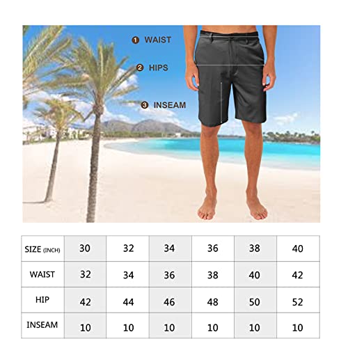 Mens Golf Casual Hybrid Chino 4Way Stretch Shorts Black 34 #TOP5