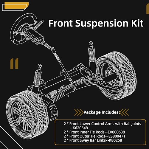 JAVOUKA Set of 8 Front Suspension Kit, Front Lower Control Arm, Sway Bar Link, Inner Outer Tie Rod End, for Mitsubishi Lancer 2009-2017, for Outlander 2007-2013#OE ES800471 EV800638 K620548 K620549 by JAVOUKA - Image 5