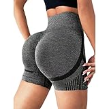 DMMWCX Gym Leggings 2-Pack Women's High-Waisted Yoga Shorts, Hip-Lifting Running and Fitness Shorts-Dark Gray-L/XL