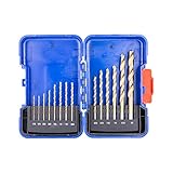 CO-Z 14 PCS Spiral Twist HSS Titanium Coated Roll Forged Drill Bits Set with Anti-Corrosion Case