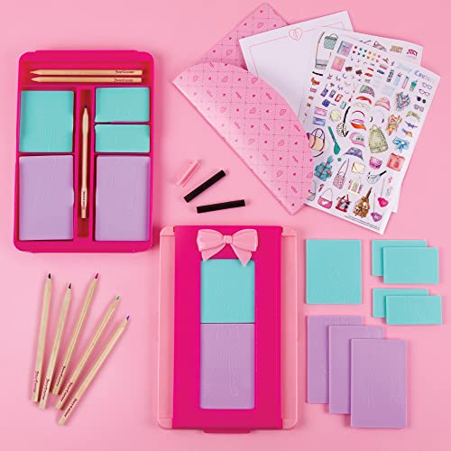 Make It Real Juicy Couture Fashion Exchange - Fashion Design Kit for Kids - Art Set with Scratch Plates, Stickers, Coloured Pencils & More - Gifts For Girls - Image 3