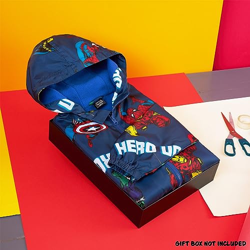 Marvel Boys Waterproof Jacket Avengers Spiderman Hooded Jacket Fleece Lining Raincoat for Boys Teenagers 4-14 Years2