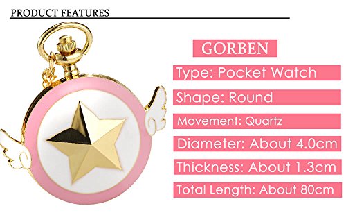 Image of Mens Five-Pointed Star America Pocket Watch Quartz Movement Steampunk Fob Watches for Man Gifts