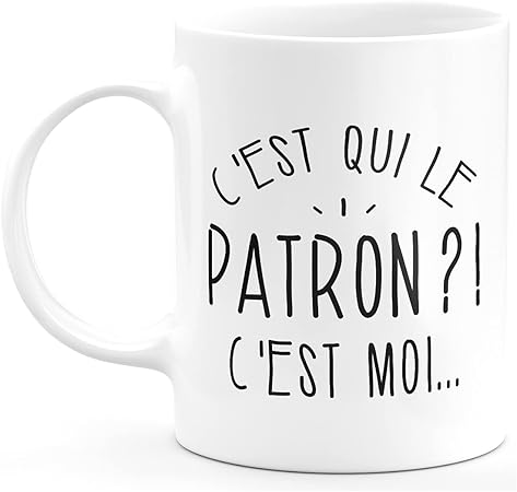 Quotedazur Mug C Est Qui Le Patron Cadeau Collegue Retraite Idee Cadeau Original Humour Femme Tasse