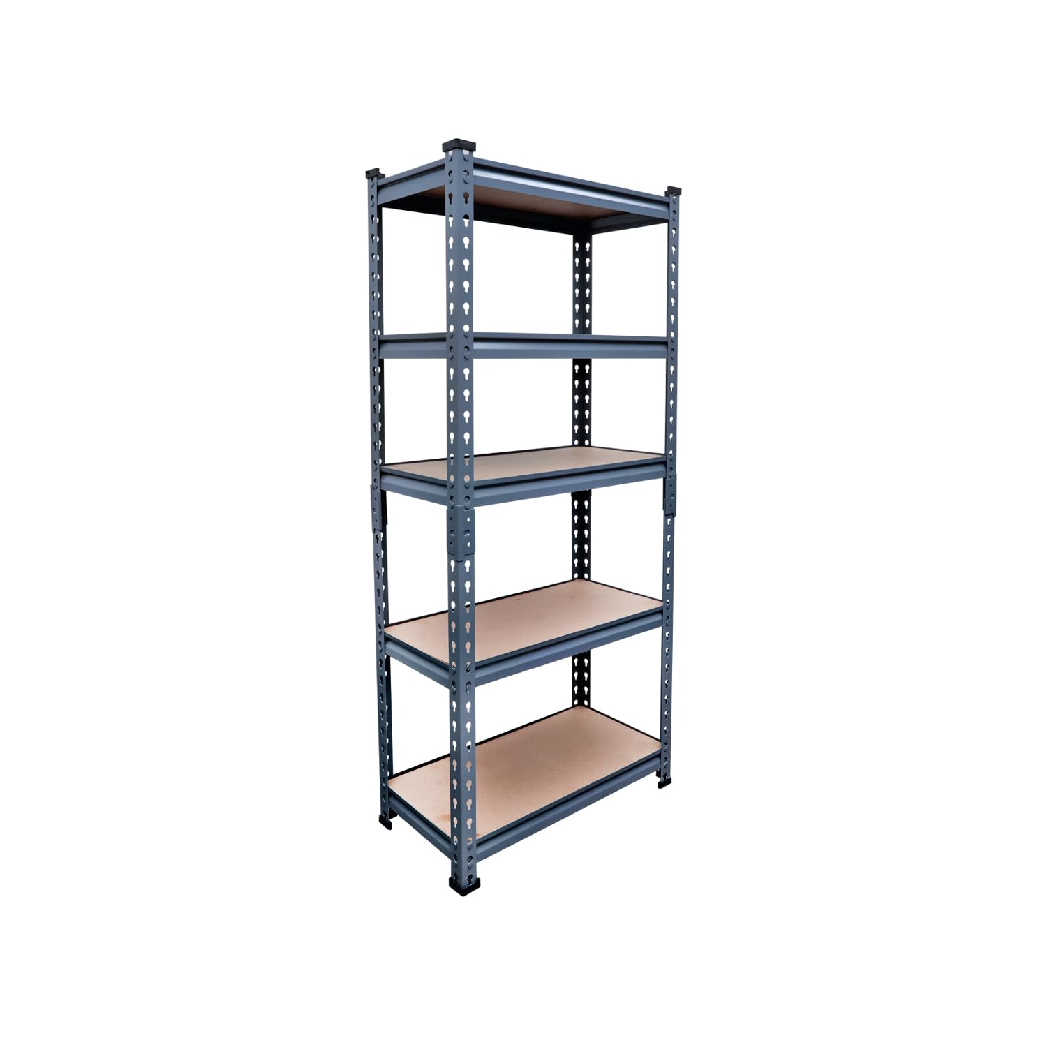 BonKaso Adjustable 5-Shelf Metal Storage Rack | Heavy-Duty Steel Boltless Rivet Utility Shelving Unit for Garage, Kitchen & Office | 54 Inches Height (54 x 24 x 12 in) – Grey