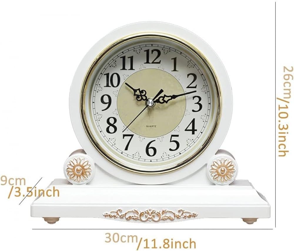 Mantel Clocks for Living Room Decor, with Silent Movement, Battery Operated, Table Clock for Fireplace Mantel, Office, Desk, Shelf & Home Décor