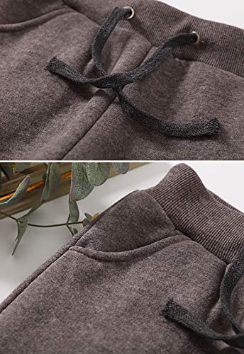 IKIIO Calça de moletom feminina forrada com lã de ovelha, calça de corrida com calça grossa fechada,