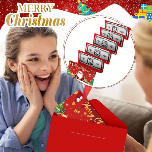 FOSDICK 4 Verpackung Geldgeschenk Weihnachten Geldgeschenke Verpackung Weihnachten DIY Kreativ Weihnachtsgeschenke Geld Verpacken weihnachten Faltbar Weihnachts Geldgeschenke Weihnachtsgeldgeschenk