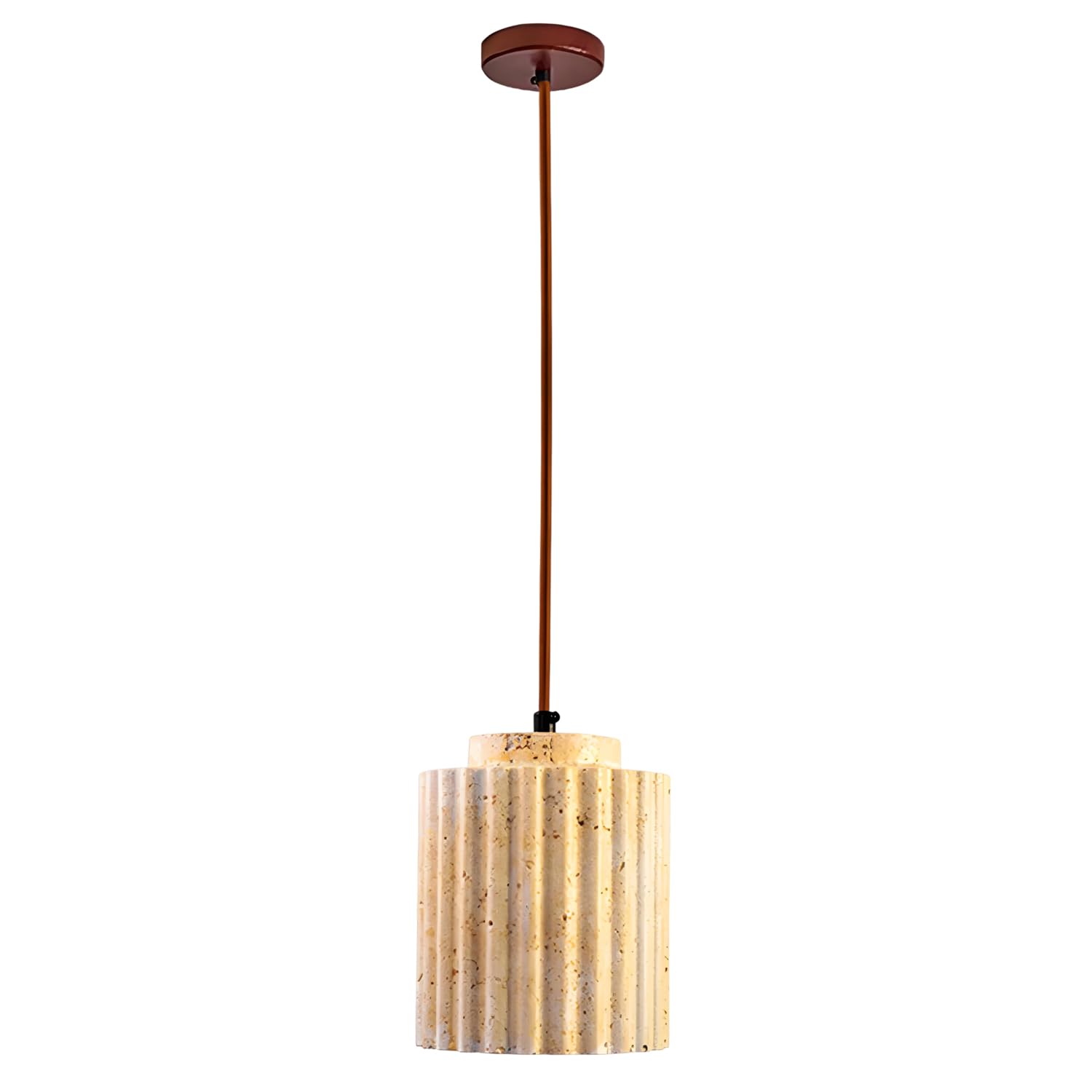 Lampada a sospensione moderna creativa in travertino giallo a in pietra naturale nordica Isola della cucina sopra lavello Lampadario singolo moderno in marmo