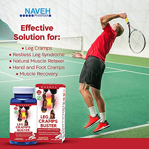 Magnox Leg Cramps Buster Magnesium Supplement For Muscle Cramps - 380Mg Magnesium For Leg Cramps At Night, High Absorption For Muscle Pain With Vitamin E And B 3X Absorption #TOP6