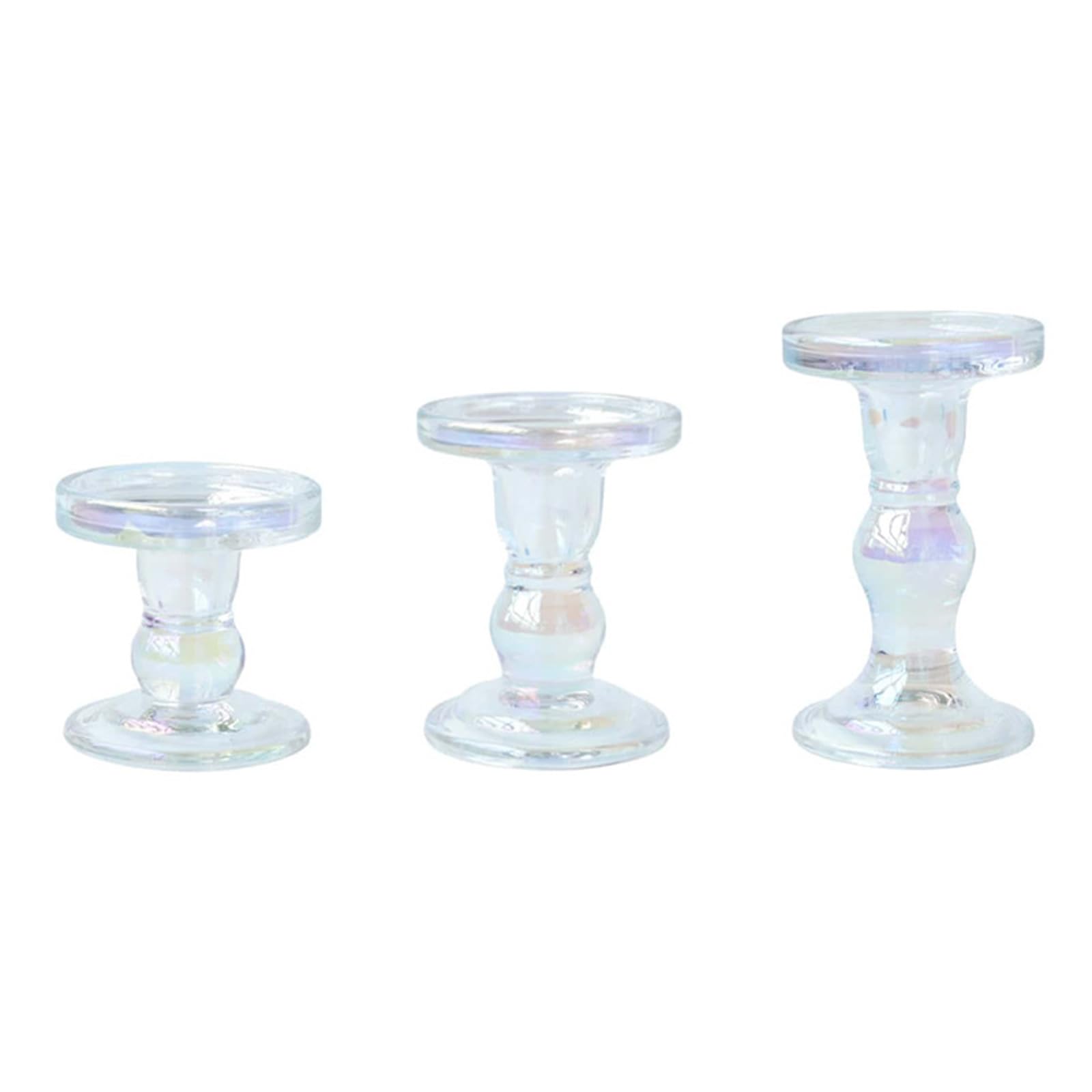 carotoe Clear Roman Styles Pillar Holders, Set of 3 Stand for Weddings and Home Ambiances Centerpieces Candlesticks