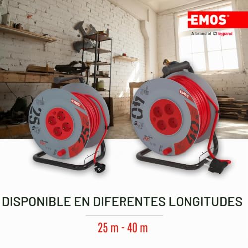 Base enrollable EMOS 25m 4 tomas para conectar sin límites 5