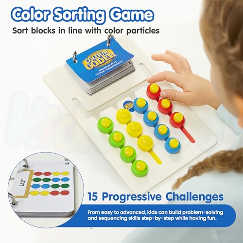 Image of Kidology Kids Montessori Slide Puzzle | Color & Pattern Matching STEM Learning Toys for Kids 4-8 Years | Travel Friendly Birthday Gift for Boys & Girls | Educational Activity Toy for 4,5,6,7