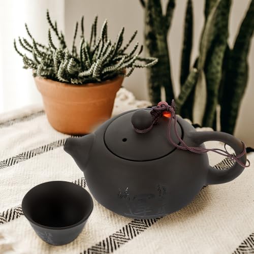 Juego de té portátil de arcilla morada con diseño antideslizante para exteriores 8